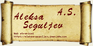 Aleksa Šeguljev vizit kartica